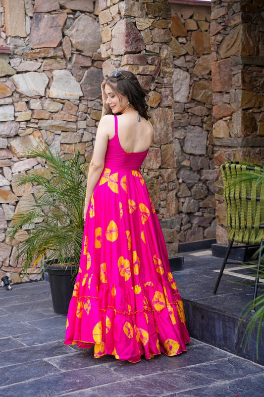 Pink Printed Readymade Rayon Indo Western Kurti