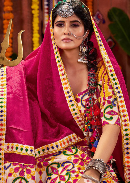 Multicolor Viscose Printed Navratri Lehenga Choli