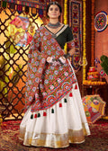 White Silk Embroidered Navratri Lehenga Choli 